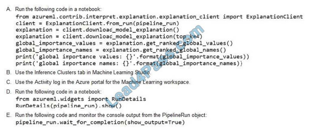 lead4pass dp-100 practice test q10